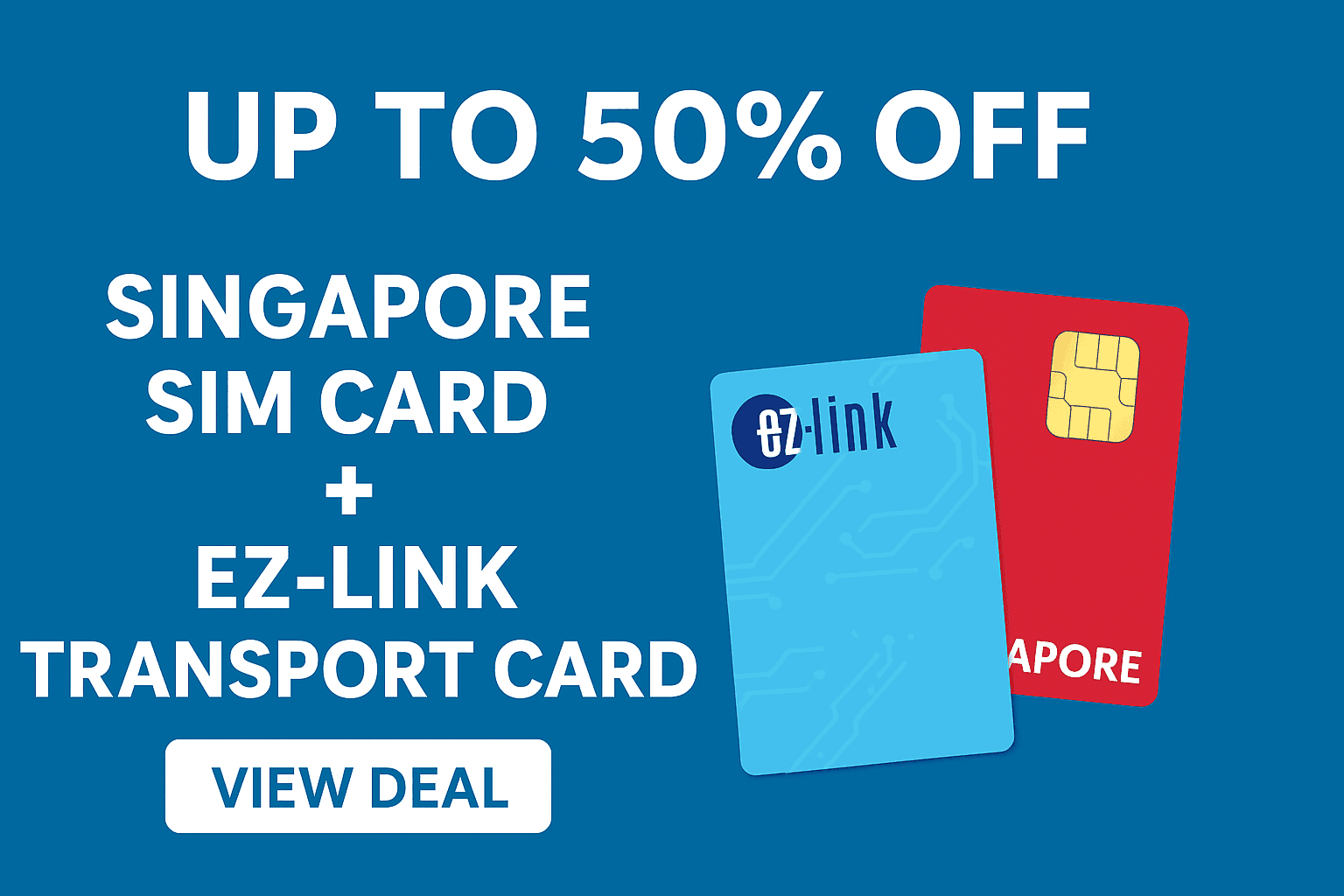 Up to 50% OFF (2 in 1) Singapore Sim Card + Ezlink Transport Card 