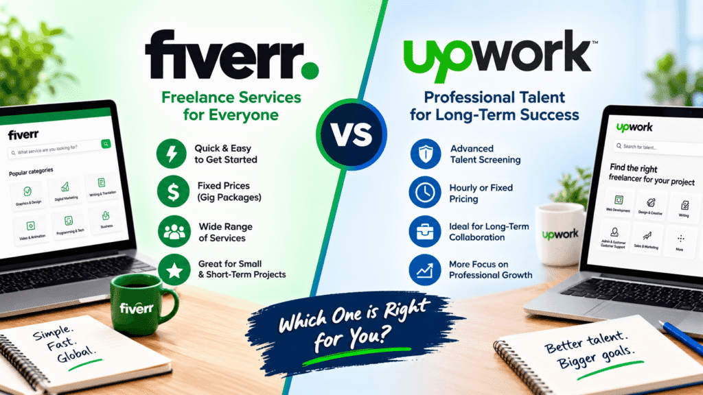 Fiverr vs Upwork: What's Better for Beginners? (2026) 2 Fiverr vs Upwork